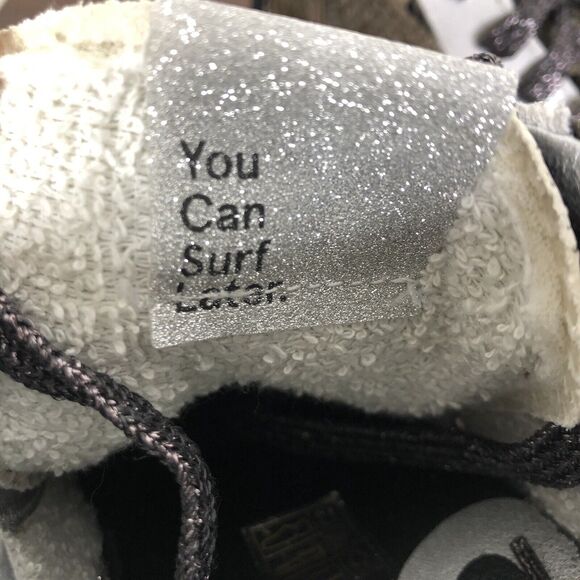 New P448 Skate Snakeskin Print Leather High Top Sneaker Glitter Laces Sz 35/US 5 - Picture 8 of 12